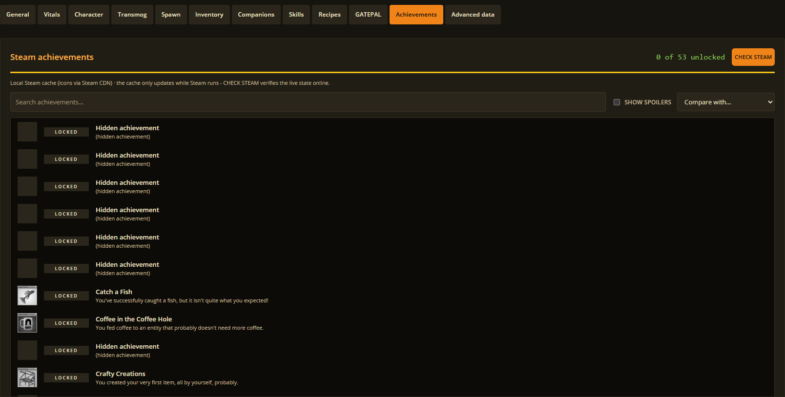 Achievements in Abiotic Editor