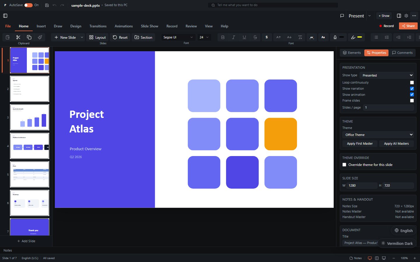 Full editor layout